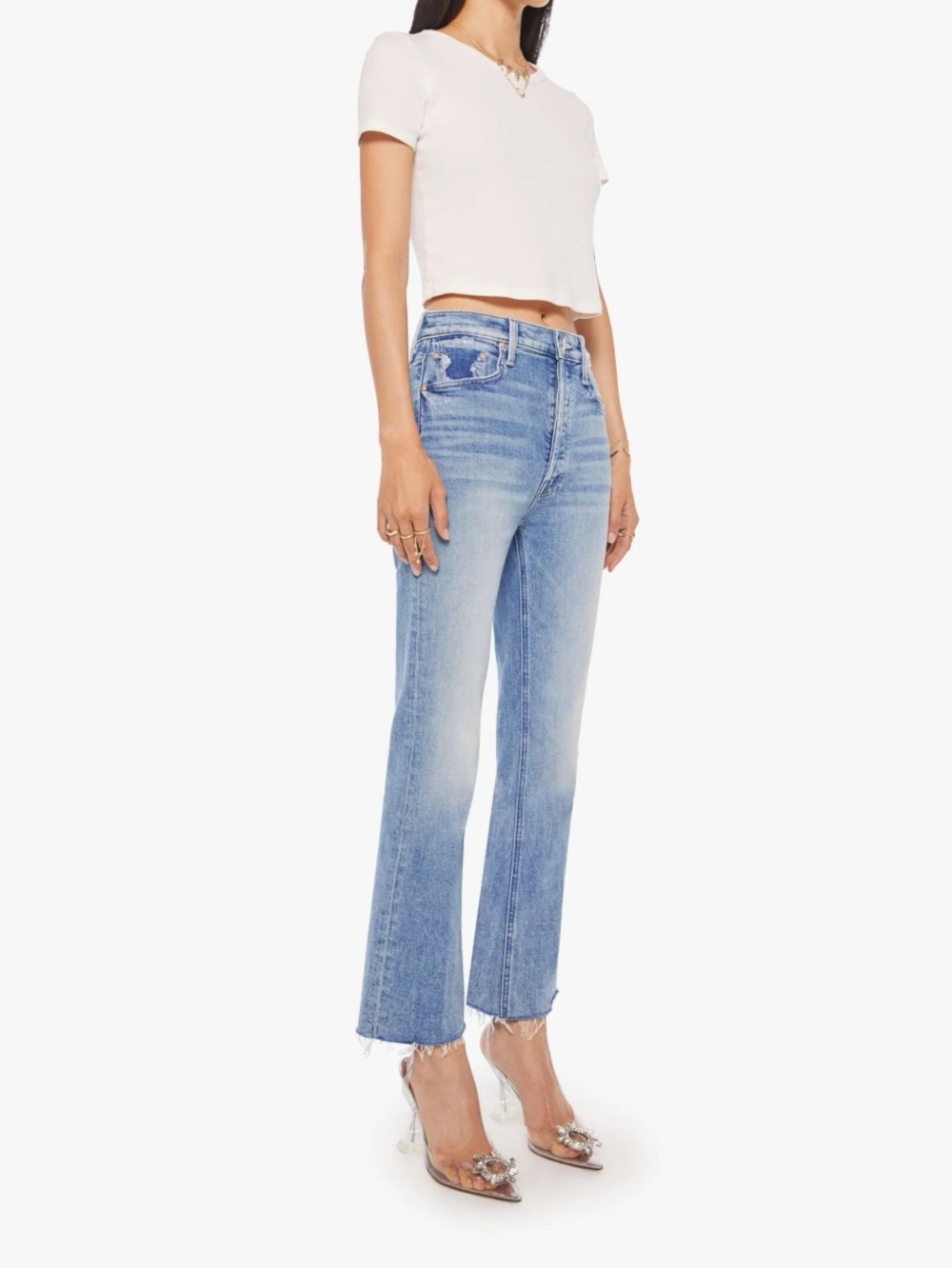 MOTHER Superior denim The Tripper Flood Fray in Left in the Dust Size 25/0